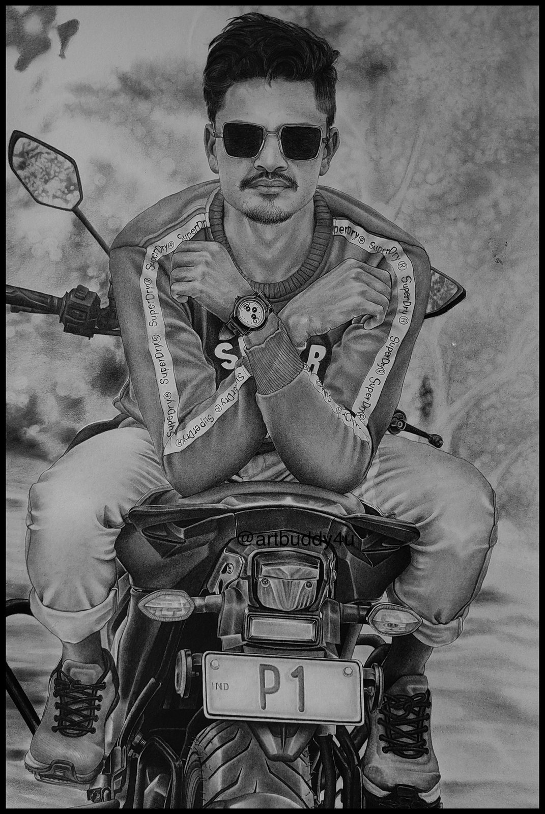 Rider Portrait — Black & White Portrait by Ruchita Akotkar