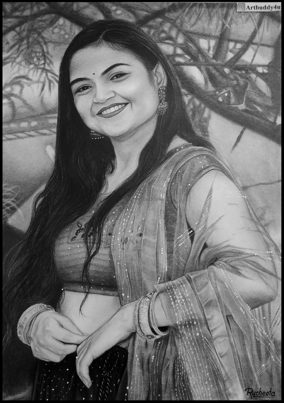 Smiling Portrait — Black & White Portrait by Ruchita Akotkar