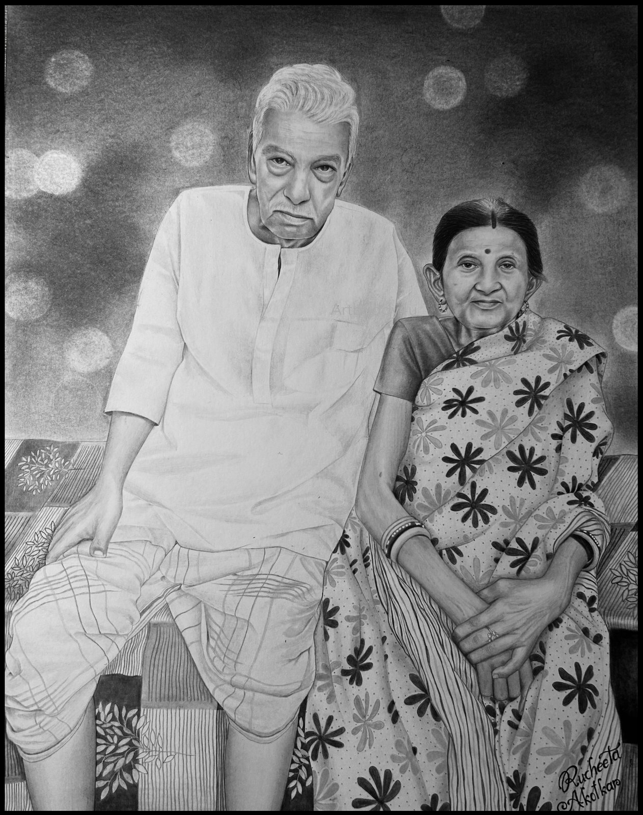 Grandparents — Black & White Portrait by Ruchita Akotkar