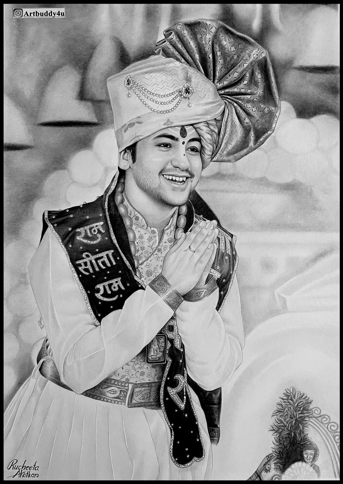 Realistic Portrait — Black & White Portrait by Ruchita Akotkar