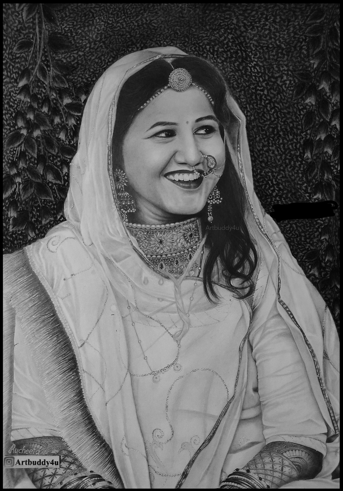 Portrait in Graphite — Black & White Portrait by Ruchita Akotkar