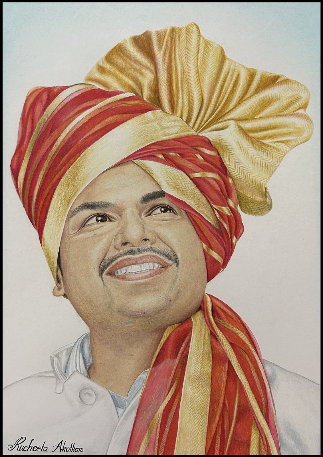 Gentleman in Saffron Turban — Colour Portrait by Ruchita Akotkar