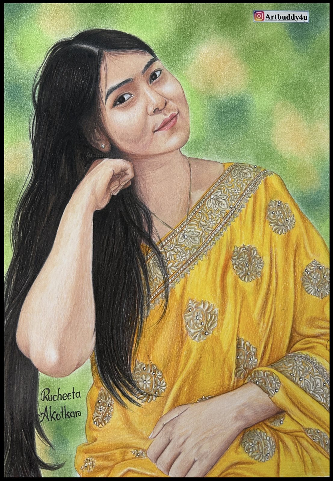 Lady in Yellow Saree — Colour Portrait by Ruchita Akotkar