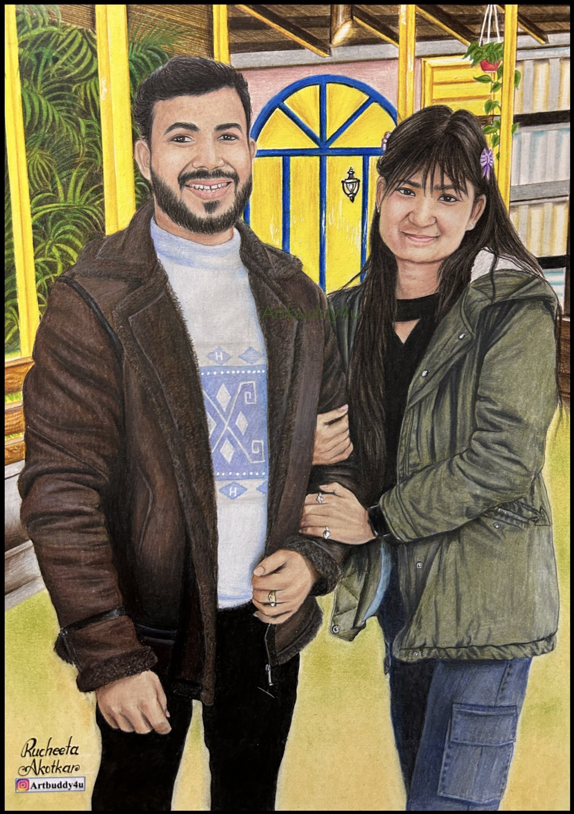 Couple in Winter — Colour Portrait by Ruchita Akotkar