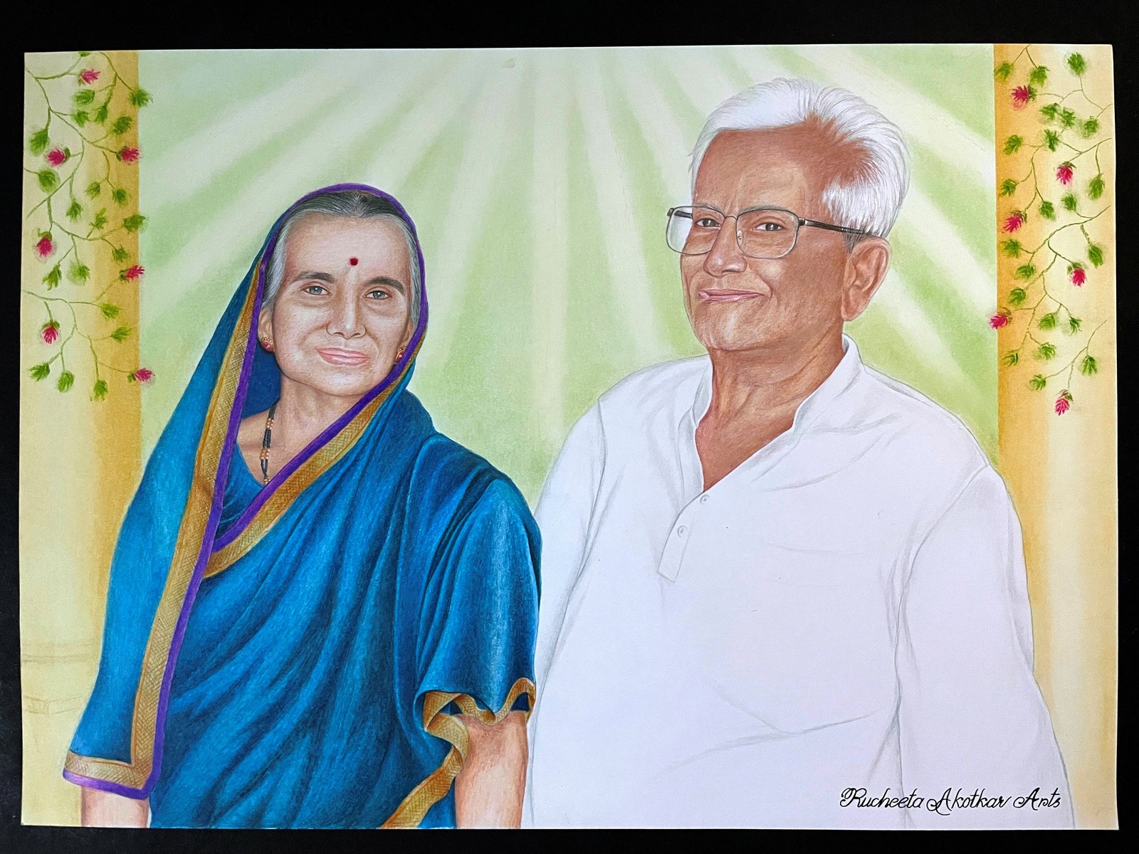 Grandparents Together — Colour Portrait by Ruchita Akotkar
